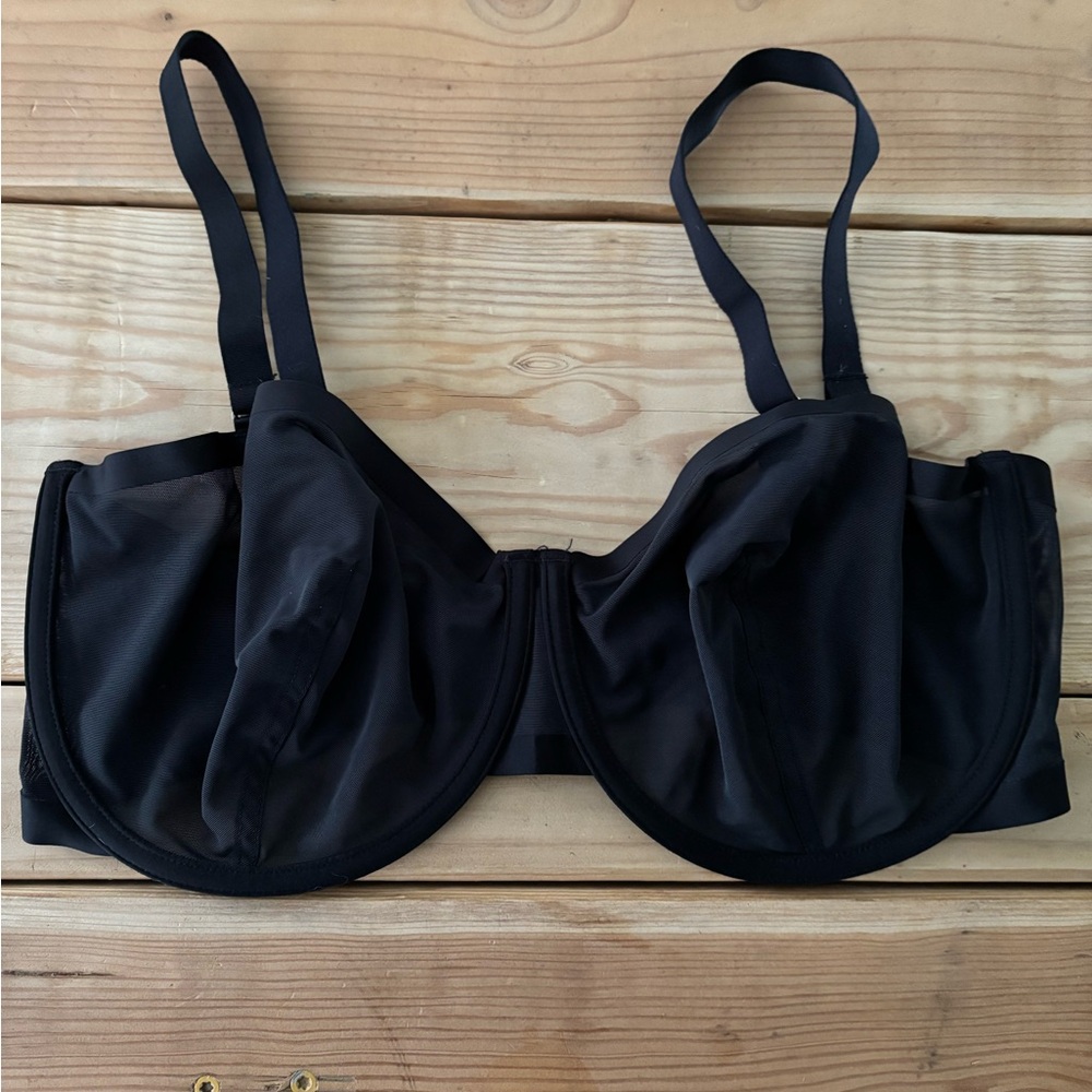 CUUP The Balconette Mesh Black Underwire Bra